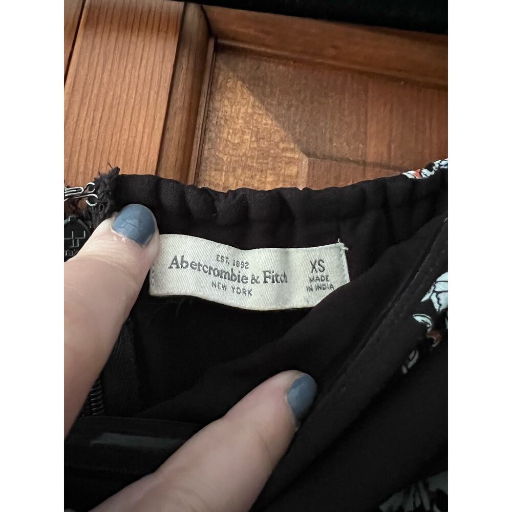 Abercrombie & Fitch Women's Off the Shoulder Floral Mini Dress Black Size XS - Picture 9 of 11
